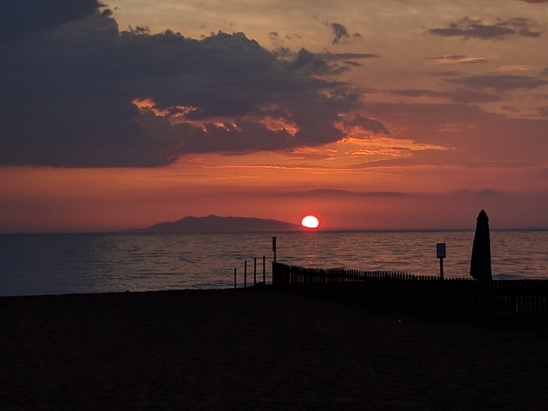 Sunset over the Tyrrhenian Sea at Tarquinia Lido
